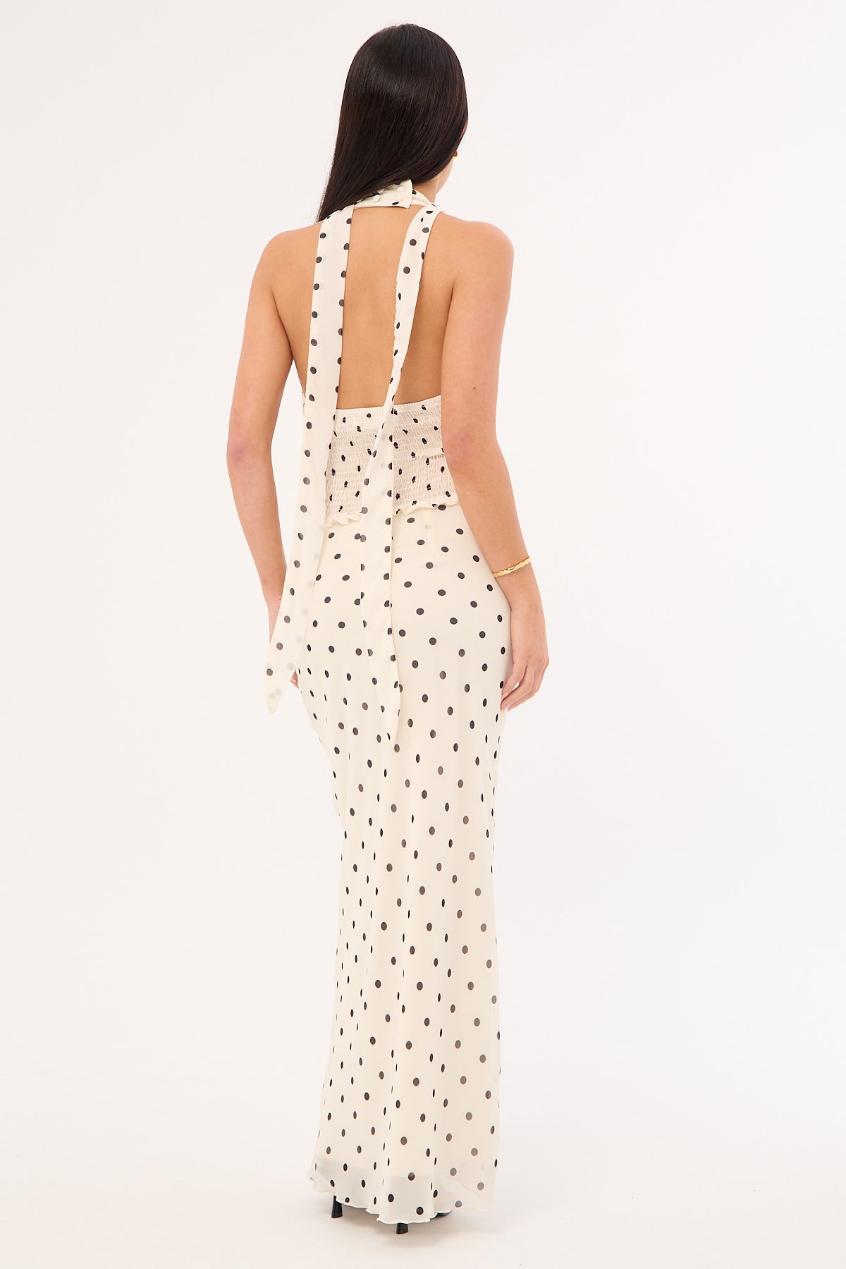 Perfect Stranger Polka Wish Maxi Skirt Cream Print