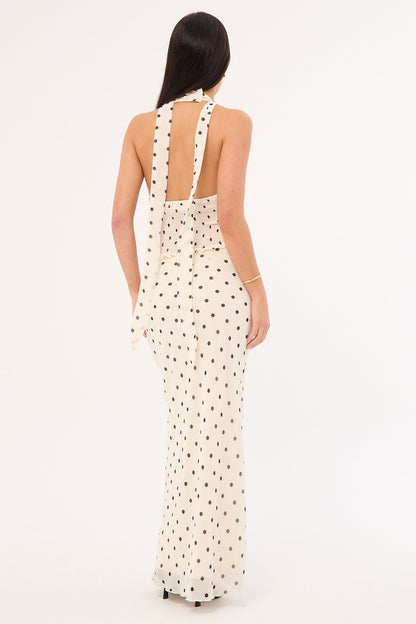 Perfect Stranger Polka Wish Maxi Skirt Cream Print